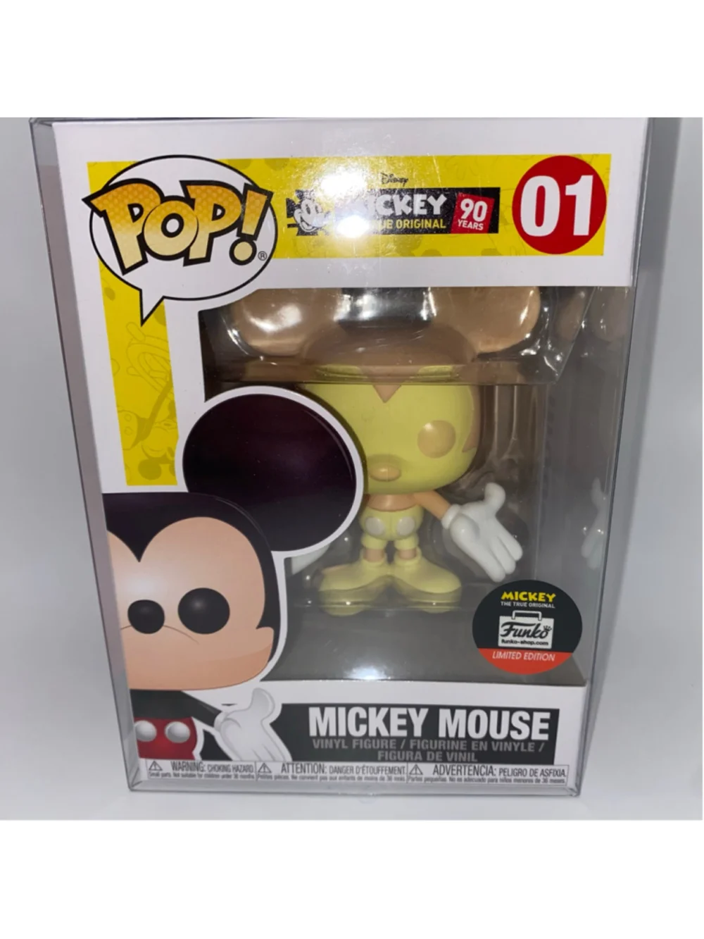 Funko Pop Mickey Mouse True Original 90 year Limited Edition 01 Yellow Variant